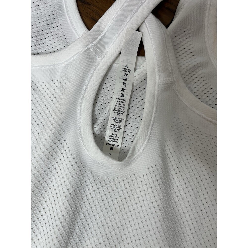 Lululemon Flex On Court Dress Tennis White Cross Straps Sleeveless Women 4 Skort - Picture 7 of 8